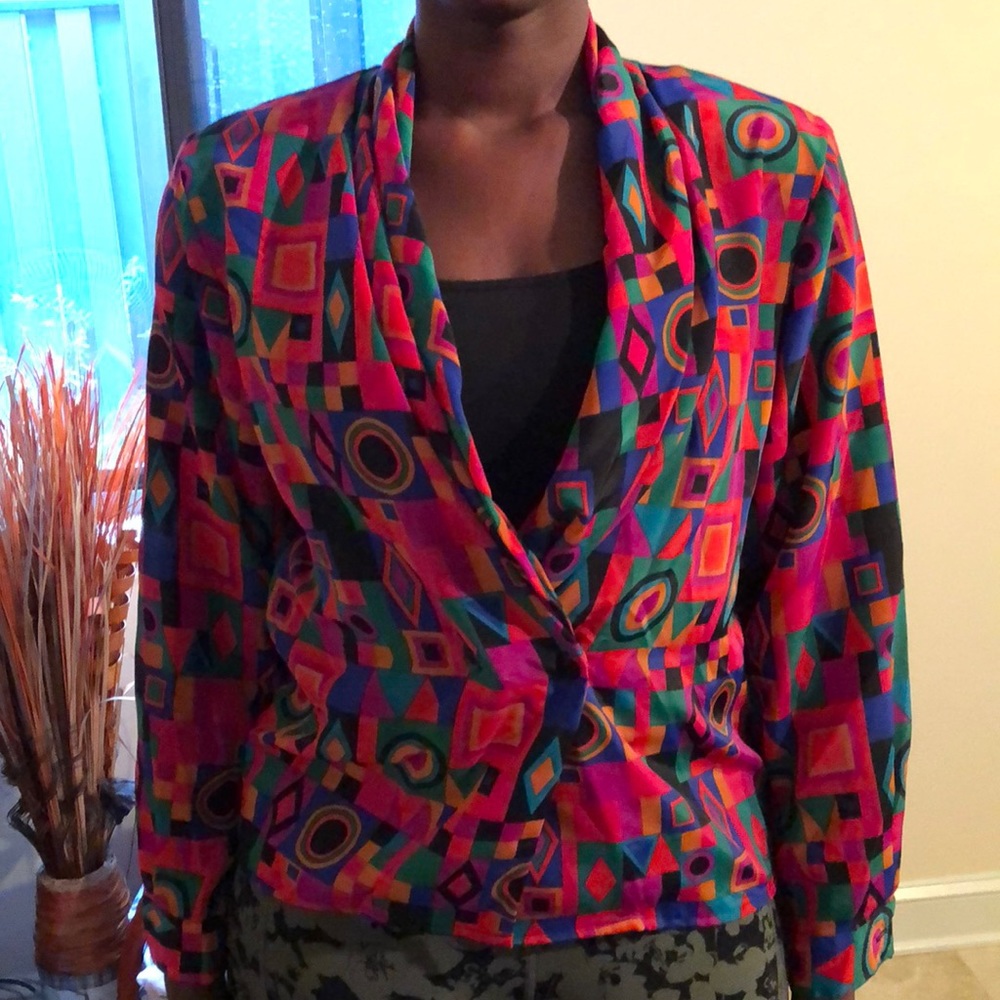 Multi colored work blouse